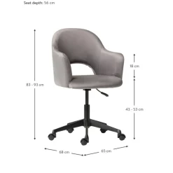 Discount Silla De Oficina Con Reposabrazos De Terciopelo Rachel, Altura Regulable Sillas De Escritorio