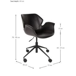 Best Silla De Oficina De Cuero Sintetico Nikki, Altura Regulable Sillas De Escritorio