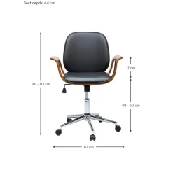 New Silla De Oficina De Cuero Artificial Patron, Altura Regulable Sillas De Escritorio