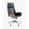 New Silla De Oficina De Cuero Sintetico Rouven, Altura Regulable Sillas De Escritorio