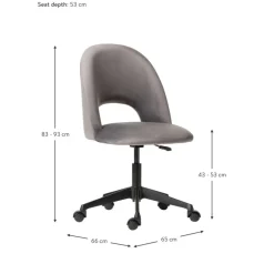 Fashion Silla De Oficina De Terciopelo Rachel, Altura Regulable Sillas De Escritorio