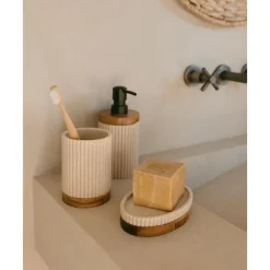 Discount Vaso Cepillo De Dientes Con Madera Laura Portacepillos De Dientes
